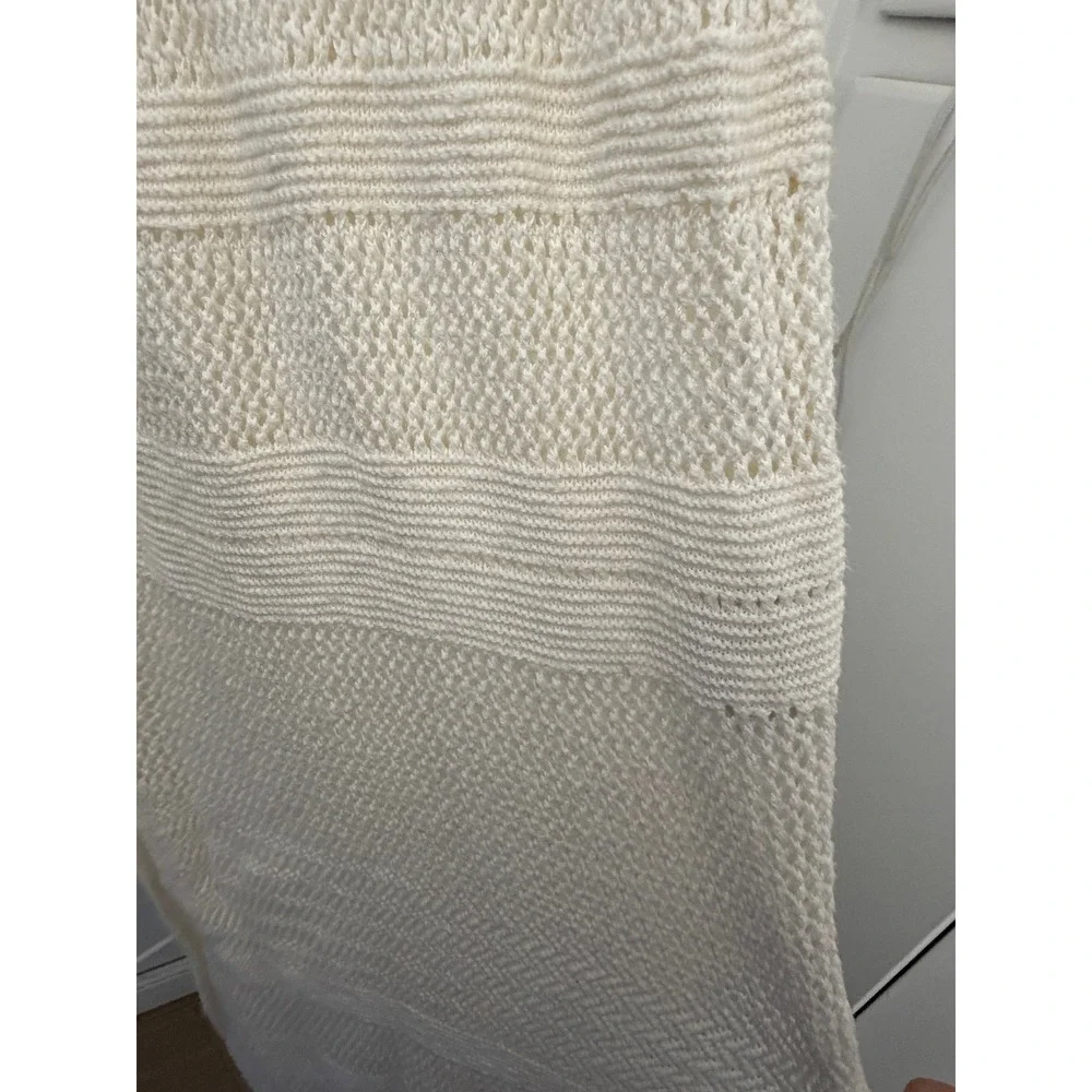 Abercrombie & Fitch Crochet Maxi Dress Ivory Cream Open Knit Cover Up Medium